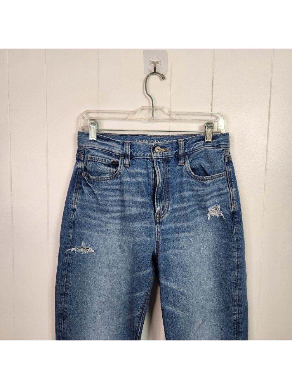 American Eagle AEO Mom Jeans Stretch Cotton High Waisted Rise 90s Size 4 Denim - Picture 5 of 12